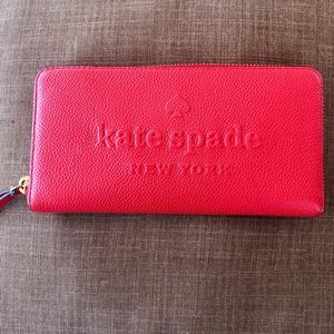 Kate Spade Ash Street Logo Red Continental Wallet
